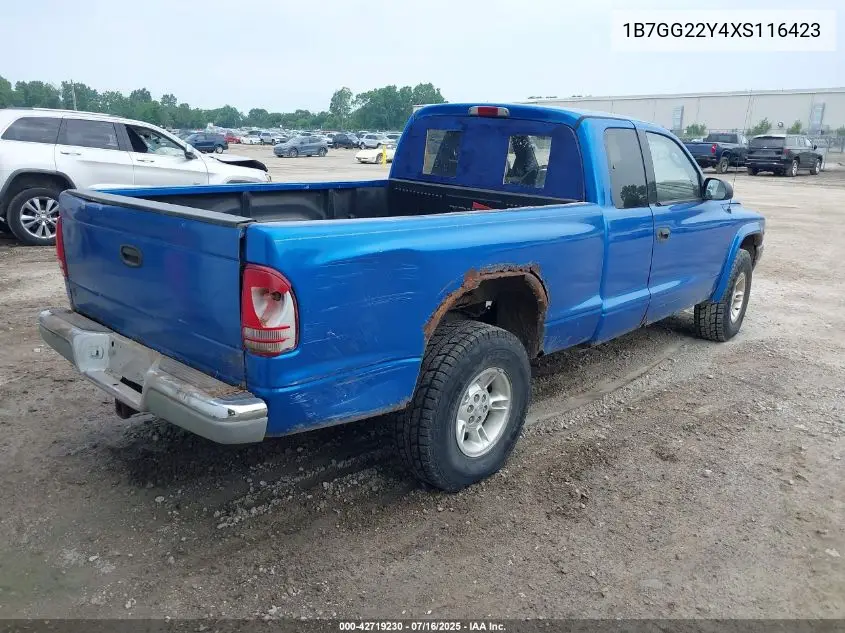 1999 Dodge Dakota Slt/Sport VIN: 1B7GG22Y4XS116423 Lot: 42719230