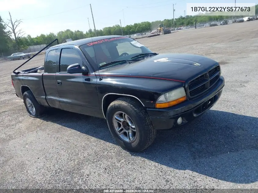 2000 Dodge Dakota Slt/Sport VIN: 1B7GL22X2YS577673 Lot: 42128456