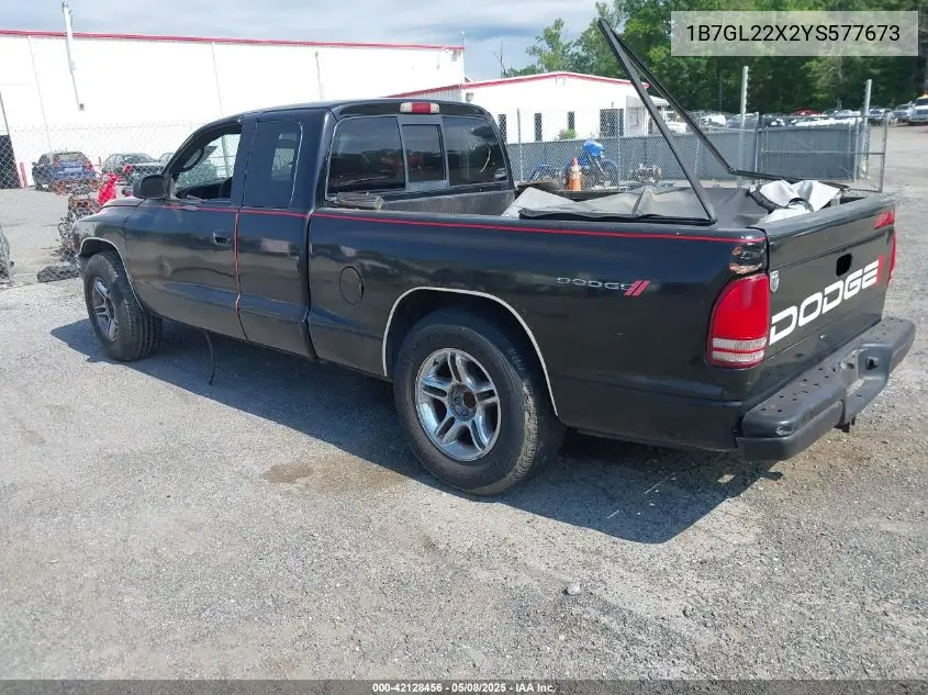 2000 Dodge Dakota Slt/Sport VIN: 1B7GL22X2YS577673 Lot: 42128456