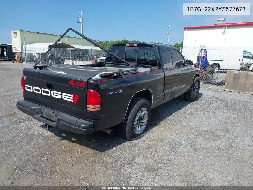 2000 Dodge Dakota Slt/Sport VIN: 1B7GL22X2YS577673 Lot: 42128456