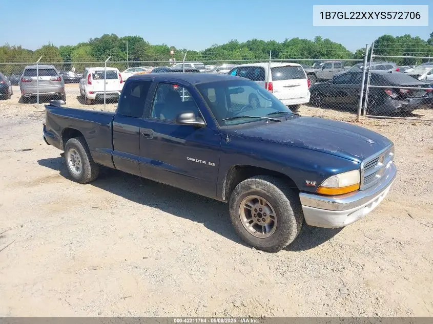 2000 Dodge Dakota Slt/Sport VIN: 1B7GL22XXYS572706 Lot: 42211764