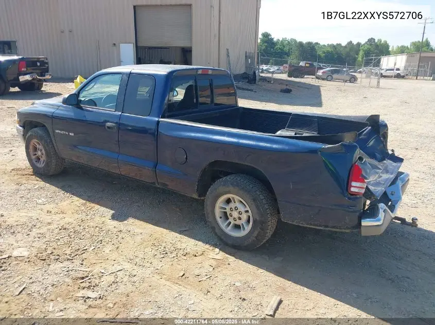 2000 Dodge Dakota Slt/Sport VIN: 1B7GL22XXYS572706 Lot: 42211764