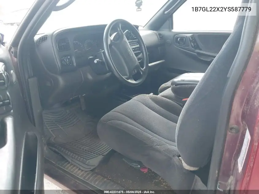 2000 Dodge Dakota Slt/Sport VIN: 1B7GL22X2YS587779 Lot: 42231475