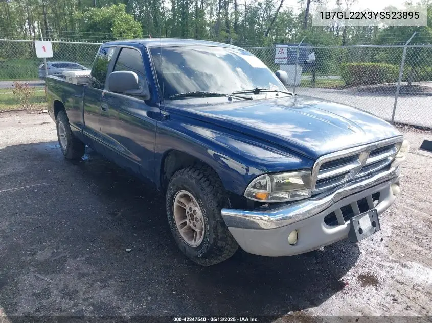 2000 Dodge Dakota Slt/Sport VIN: 1B7GL22X3YS523895 Lot: 42247540