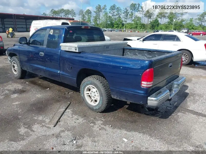 2000 Dodge Dakota Slt/Sport VIN: 1B7GL22X3YS523895 Lot: 42247540