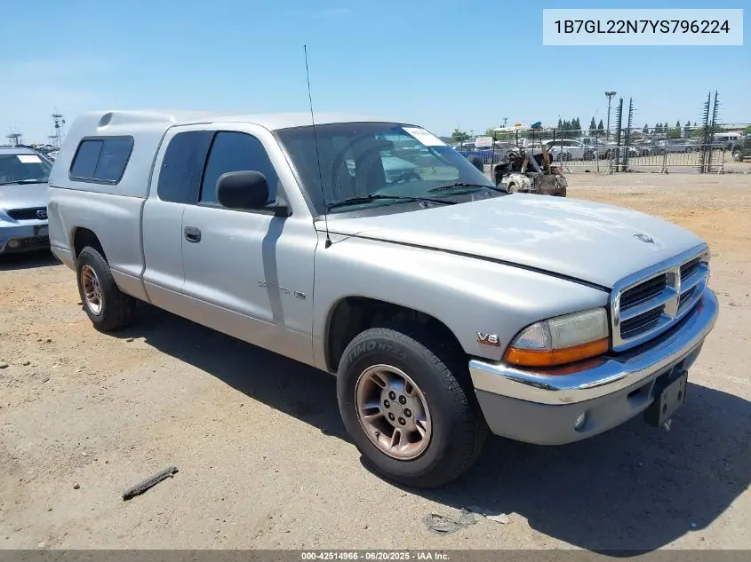 2000 Dodge Dakota Slt/Sport VIN: 1B7GL22N7YS796224 Lot: 42514966