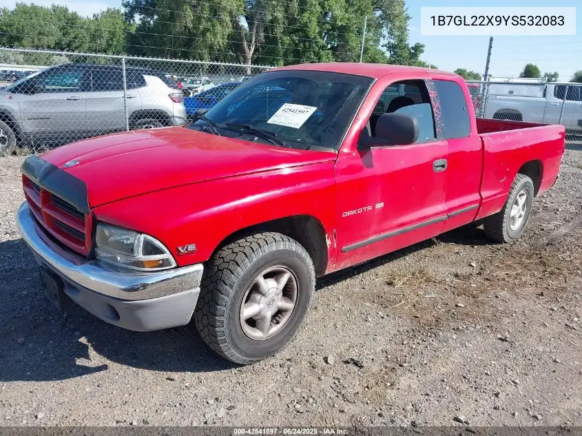 2000 Dodge Dakota Slt/Sport VIN: 1B7GL22X9YS532083 Lot: 42541597