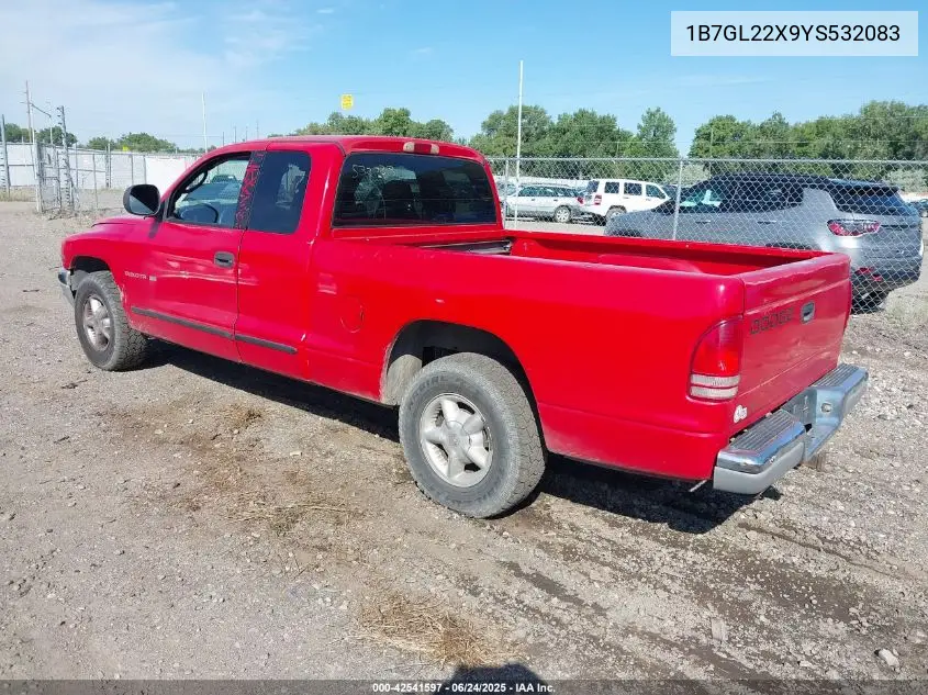 2000 Dodge Dakota Slt/Sport VIN: 1B7GL22X9YS532083 Lot: 42541597