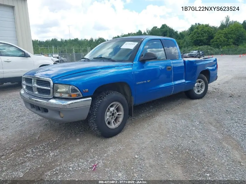 2000 Dodge Dakota Slt/Sport VIN: 1B7GL22NXYS623524 Lot: 42724913
