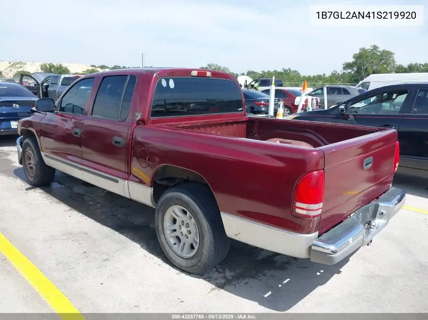2001 Dodge Dakota Slt/Sport VIN: 1B7GL2AN41S219920 Lot: 42257768