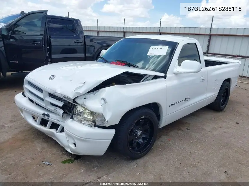 2001 Dodge Dakota Sport VIN: 1B7GL26Z61S288118 Lot: 42587020