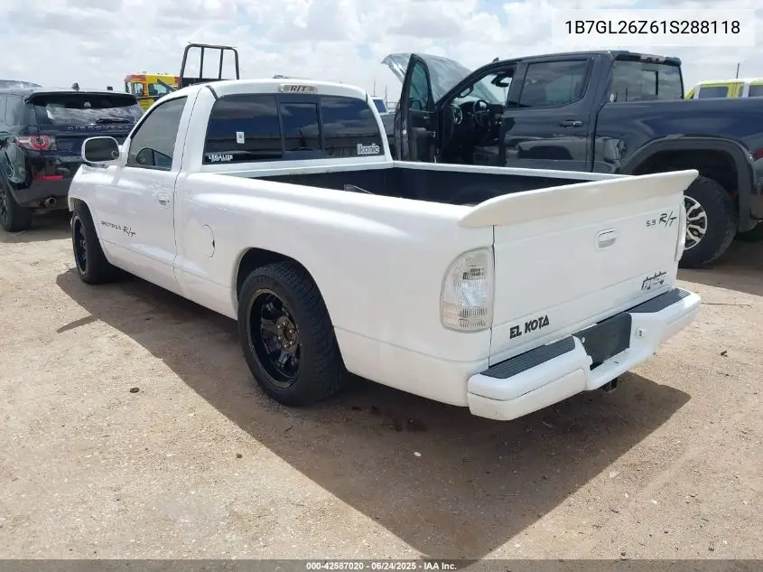 2001 Dodge Dakota Sport VIN: 1B7GL26Z61S288118 Lot: 42587020