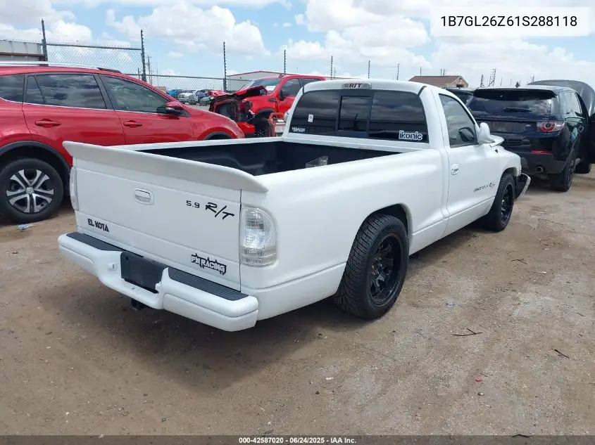 2001 Dodge Dakota Sport VIN: 1B7GL26Z61S288118 Lot: 42587020