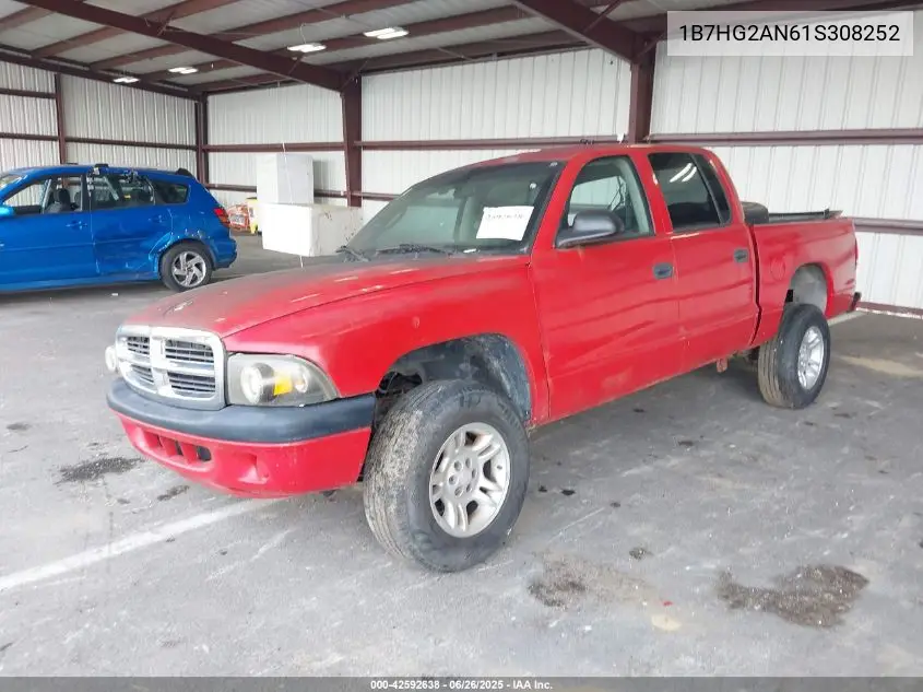 2001 Dodge Dakota Slt/Sport VIN: 1B7HG2AN61S308252 Lot: 42592638