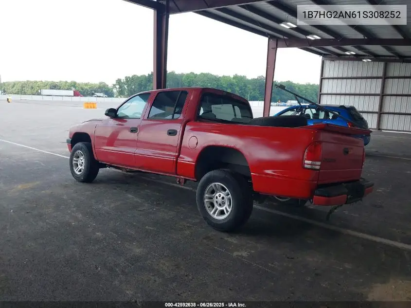 2001 Dodge Dakota Slt/Sport VIN: 1B7HG2AN61S308252 Lot: 42592638