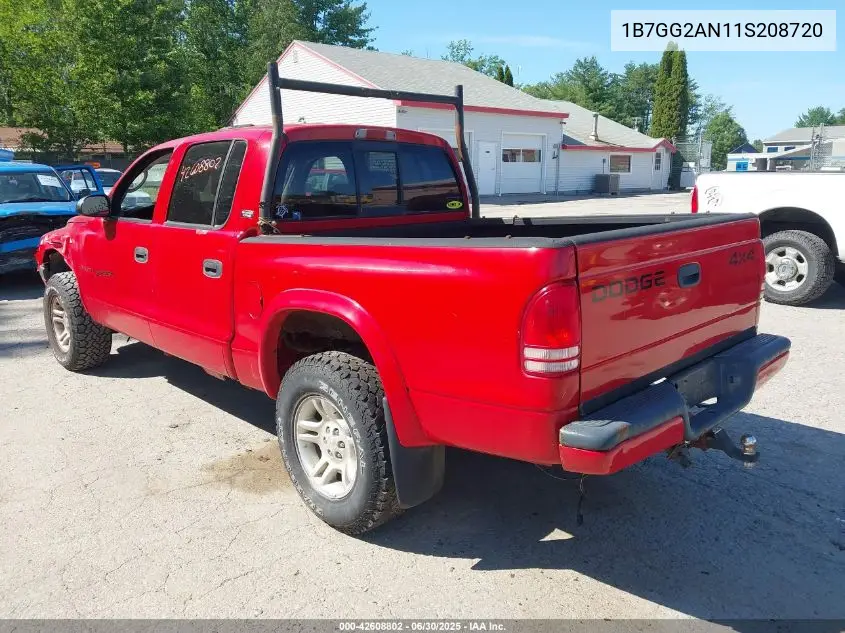 2001 Dodge Dakota Slt/Sport VIN: 1B7GG2AN11S208720 Lot: 42608802