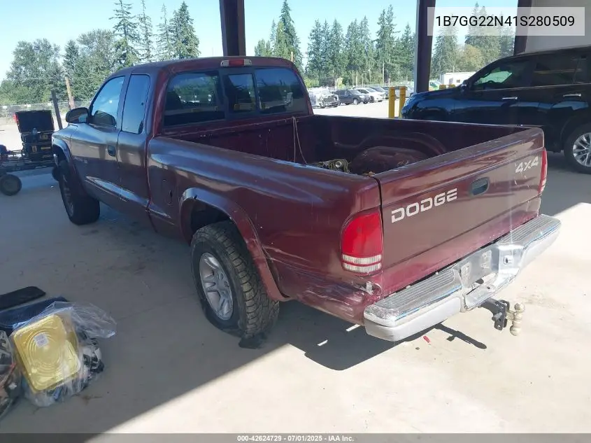 2001 Dodge Dakota Slt/Sport VIN: 1B7GG22N41S280509 Lot: 42624729