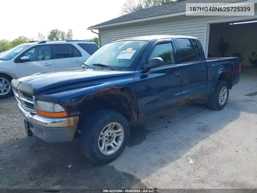 2002 Dodge Dakota Slt VIN: 1B7HG48N62S725339 Lot: 42223264