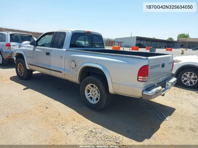 2002 Dodge Dakota Slt VIN: 1B7GG42N32S634050 Lot: 42582142