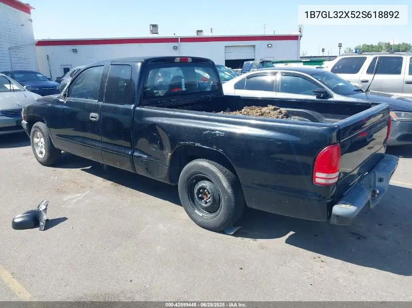 2002 Dodge Dakota Sport VIN: 1B7GL32X52S618892 Lot: 42599446