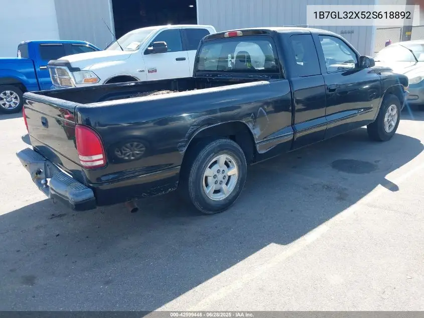 2002 Dodge Dakota Sport VIN: 1B7GL32X52S618892 Lot: 42599446