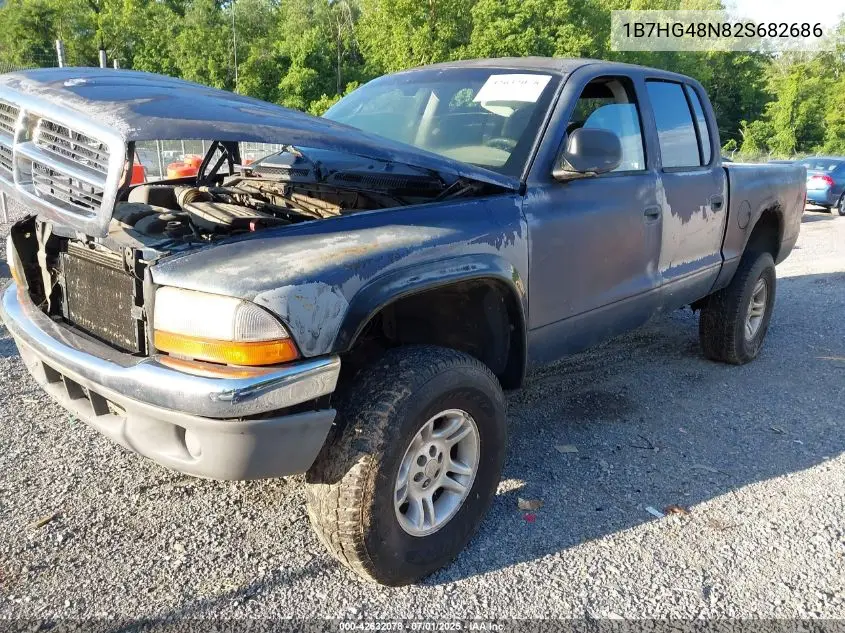 2002 Dodge Dakota Slt VIN: 1B7HG48N82S682686 Lot: 42632078