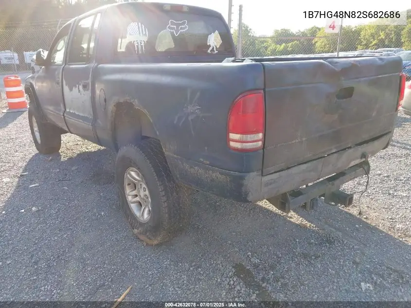 2002 Dodge Dakota Slt VIN: 1B7HG48N82S682686 Lot: 42632078
