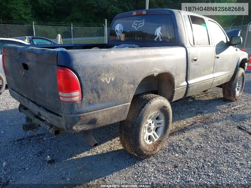 2002 Dodge Dakota Slt VIN: 1B7HG48N82S682686 Lot: 42632078
