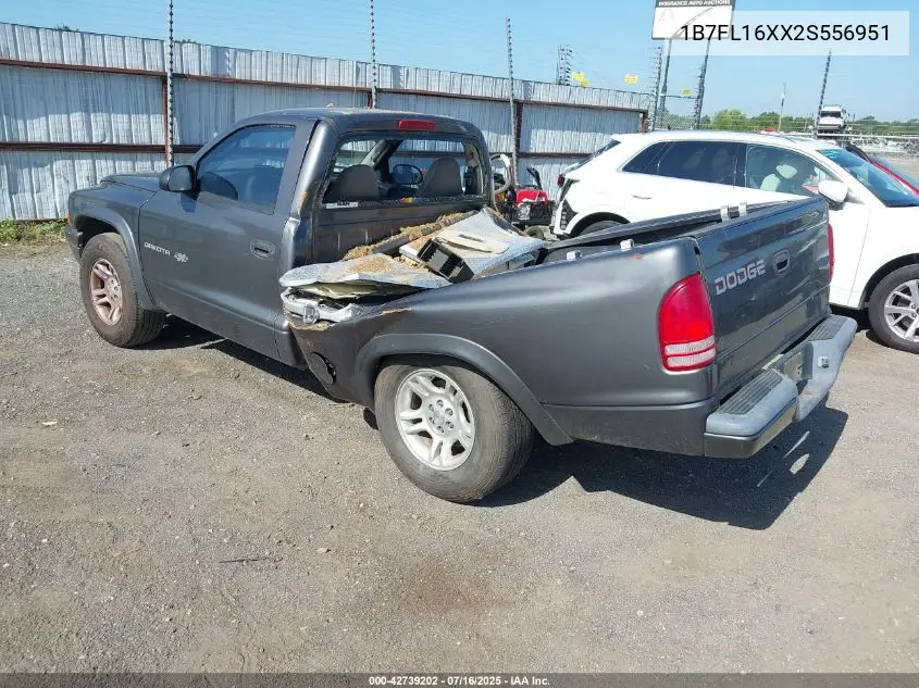 2002 Dodge Dakota VIN: 1B7FL16XX2S556951 Lot: 42739202
