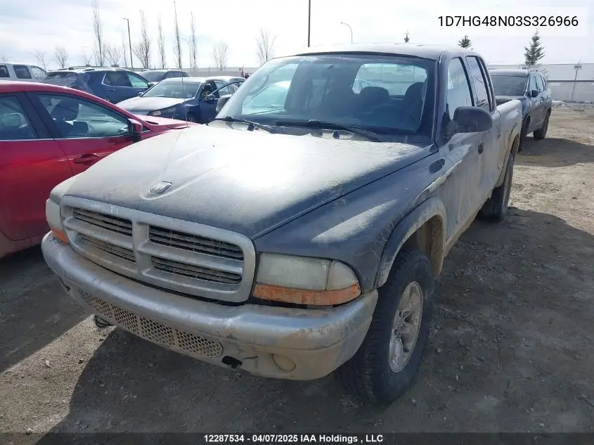 2003 Dodge Dakota Quad Slt VIN: 1D7HG48N03S326966 Lot: 12287534