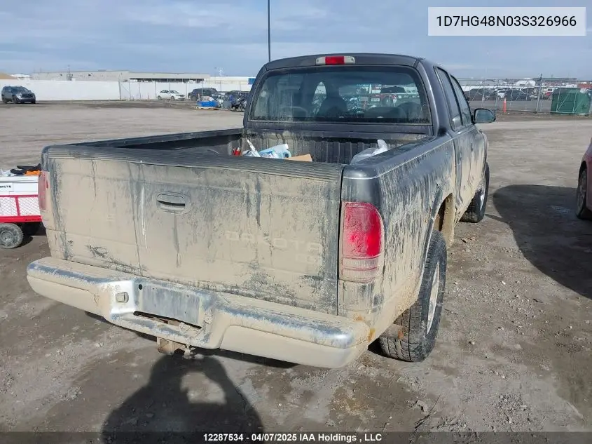 2003 Dodge Dakota Quad Slt VIN: 1D7HG48N03S326966 Lot: 12287534