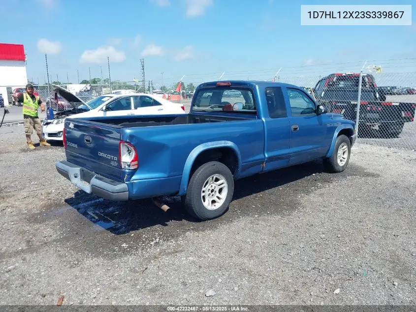 2003 Dodge Dakota VIN: 1D7HL12X23S339867 Lot: 42232467