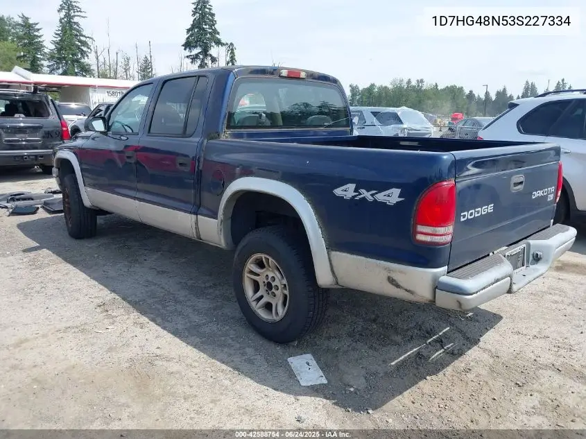 2003 Dodge Dakota Slt VIN: 1D7HG48N53S227334 Lot: 42588754