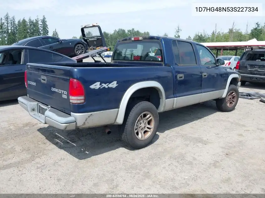 2003 Dodge Dakota Slt VIN: 1D7HG48N53S227334 Lot: 42588754