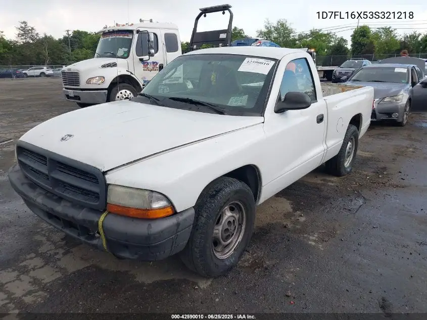2003 Dodge Dakota VIN: 1D7FL16X53S321218 Lot: 42590010
