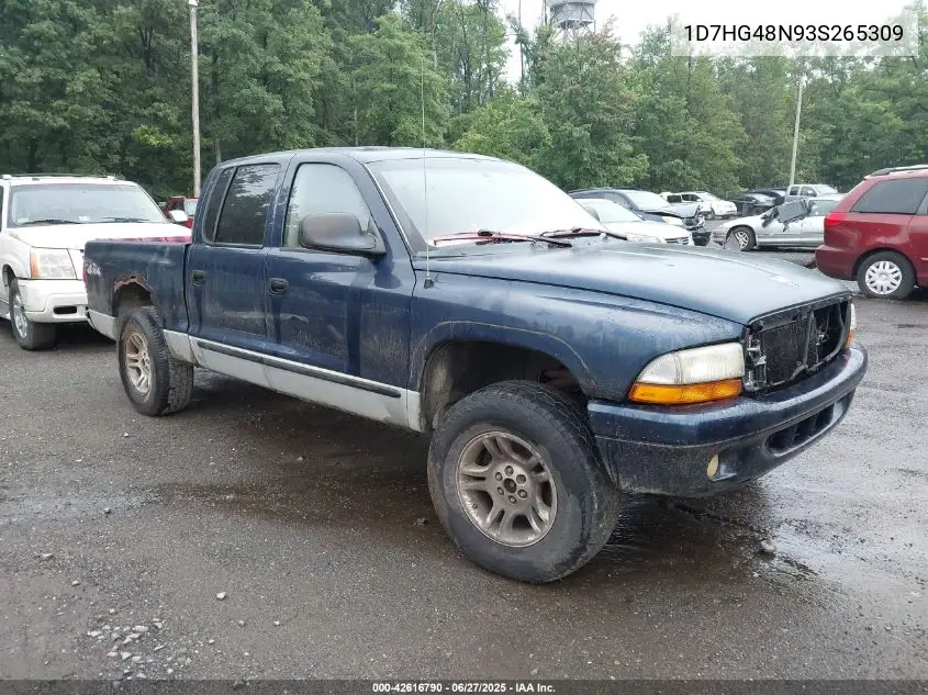 2003 Dodge Dakota Slt VIN: 1D7HG48N93S265309 Lot: 42616790