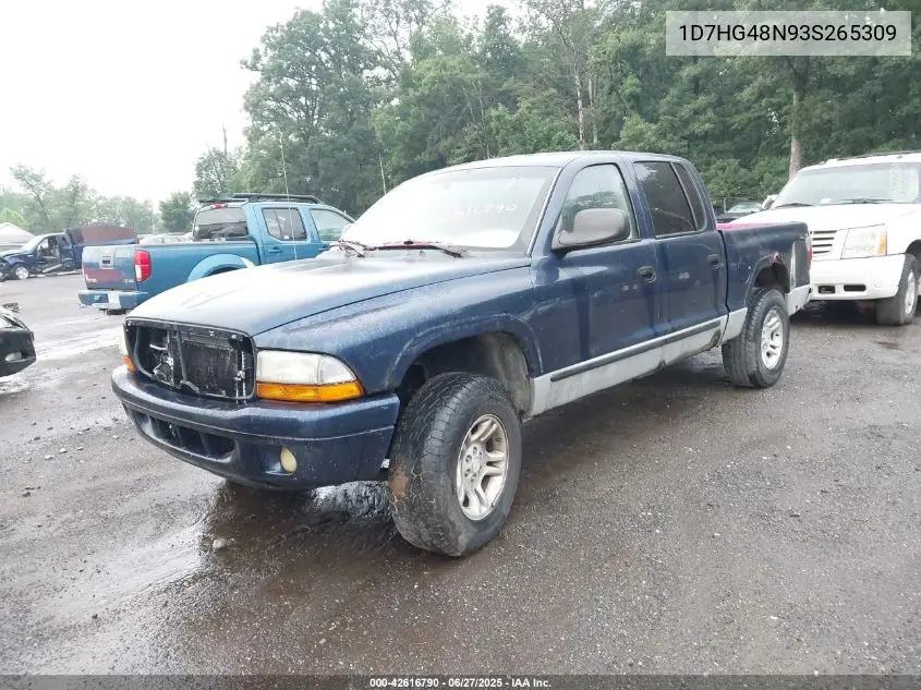 2003 Dodge Dakota Slt VIN: 1D7HG48N93S265309 Lot: 42616790