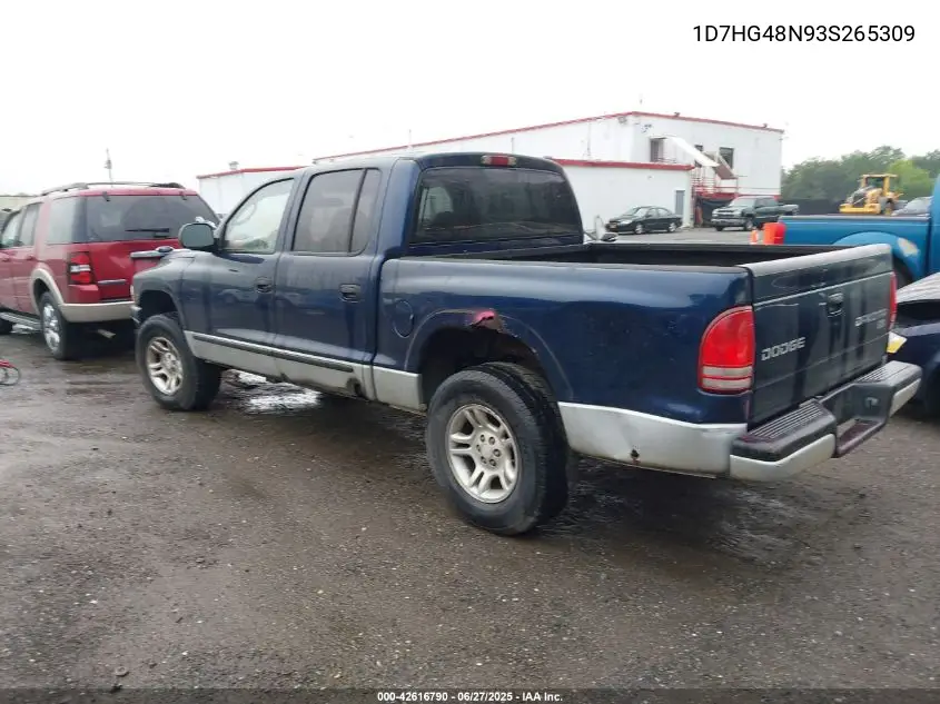 2003 Dodge Dakota Slt VIN: 1D7HG48N93S265309 Lot: 42616790
