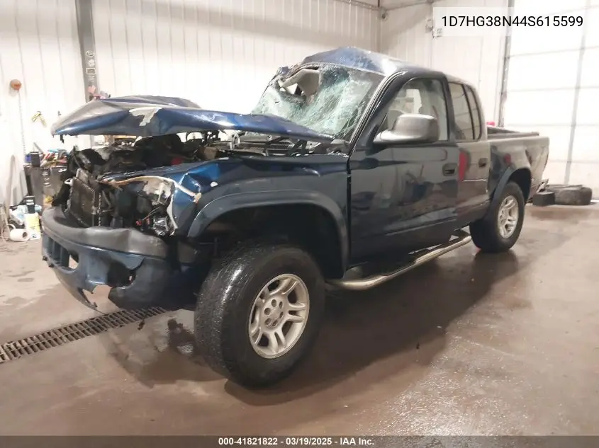 2004 Dodge Dakota Sport/Sxt VIN: 1D7HG38N44S615599 Lot: 41821822