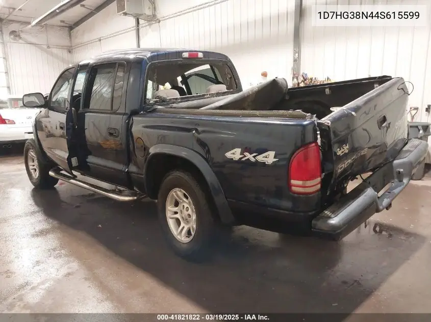 2004 Dodge Dakota Sport/Sxt VIN: 1D7HG38N44S615599 Lot: 41821822