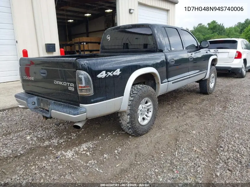 2004 Dodge Dakota Slt VIN: 1D7HG48N94S740006 Lot: 42241181