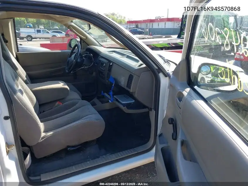 2004 Dodge Dakota Sxt VIN: 1D7FL16K94S570868 Lot: 42248206