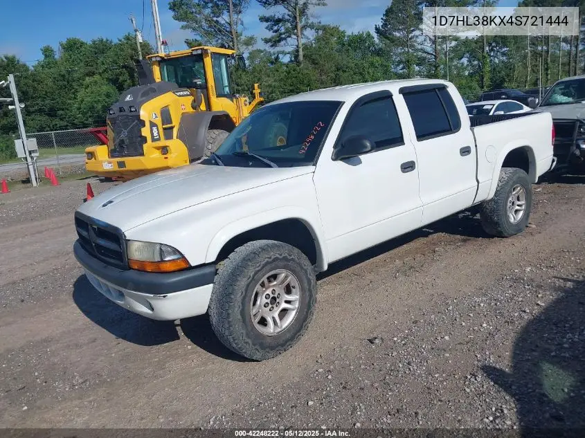 2004 Dodge Dakota Sport/Sxt VIN: 1D7HL38KX4S721444 Lot: 42248222