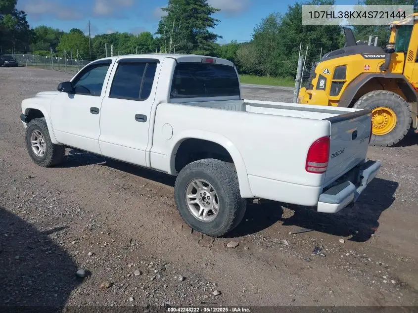 2004 Dodge Dakota Sport/Sxt VIN: 1D7HL38KX4S721444 Lot: 42248222