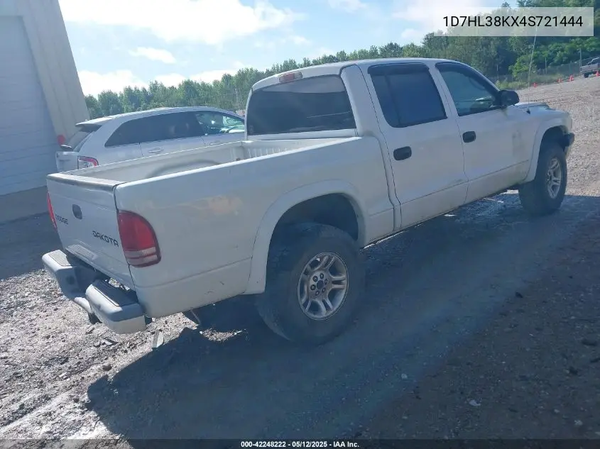 2004 Dodge Dakota Sport/Sxt VIN: 1D7HL38KX4S721444 Lot: 42248222