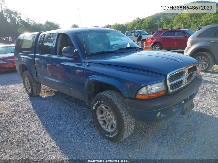 2004 Dodge Dakota Sport/Sxt VIN: 1D7HG38N64S672029 Lot: 42738173