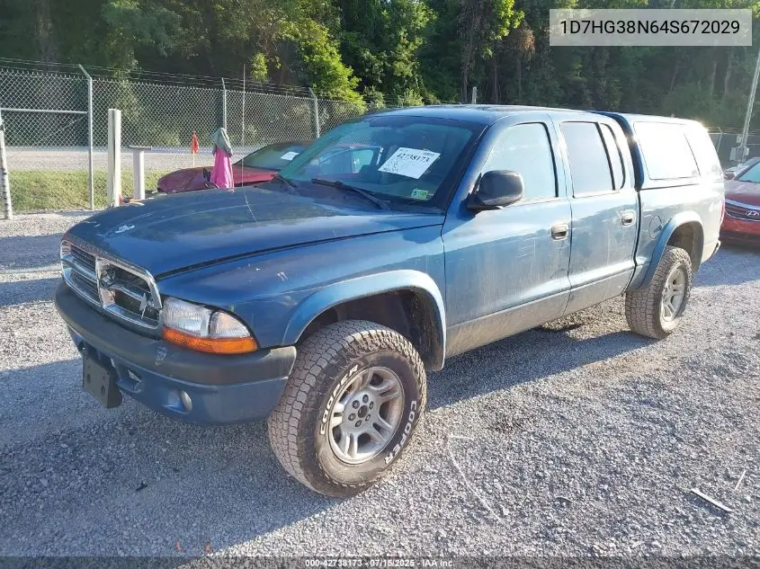 2004 Dodge Dakota Sport/Sxt VIN: 1D7HG38N64S672029 Lot: 42738173