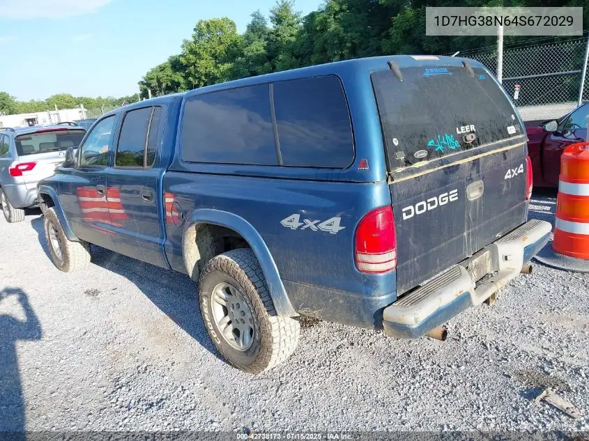 2004 Dodge Dakota Sport/Sxt VIN: 1D7HG38N64S672029 Lot: 42738173