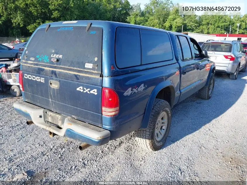 2004 Dodge Dakota Sport/Sxt VIN: 1D7HG38N64S672029 Lot: 42738173