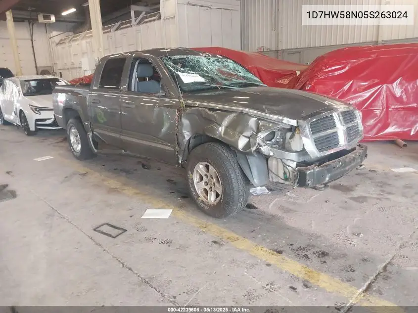 2005 Dodge Dakota Laramie VIN: 1D7HW58N05S263024 Lot: 42239608